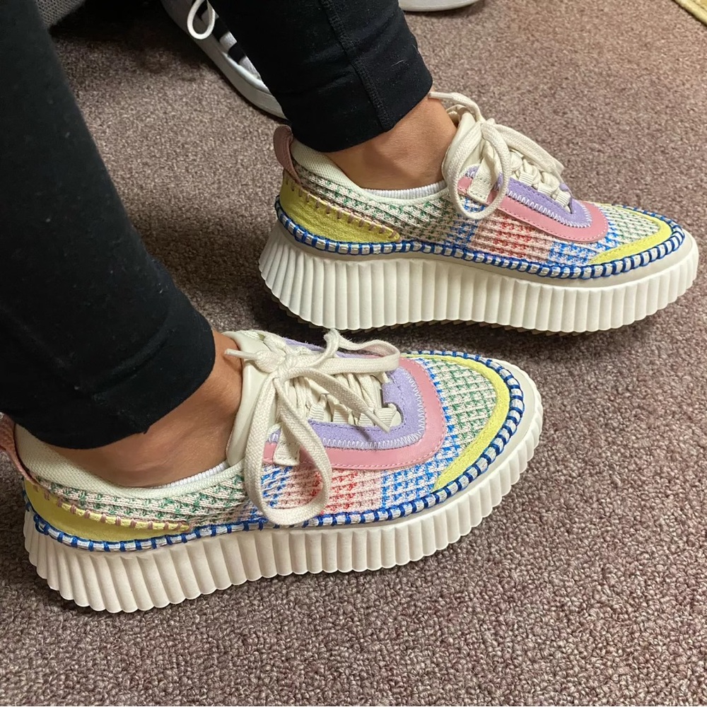 Dolce Vita size 9 Dolen funfetti woven knit chunky sneakers